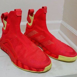 adidas N3XT L3V3L Shock Red no laces basketball shoes